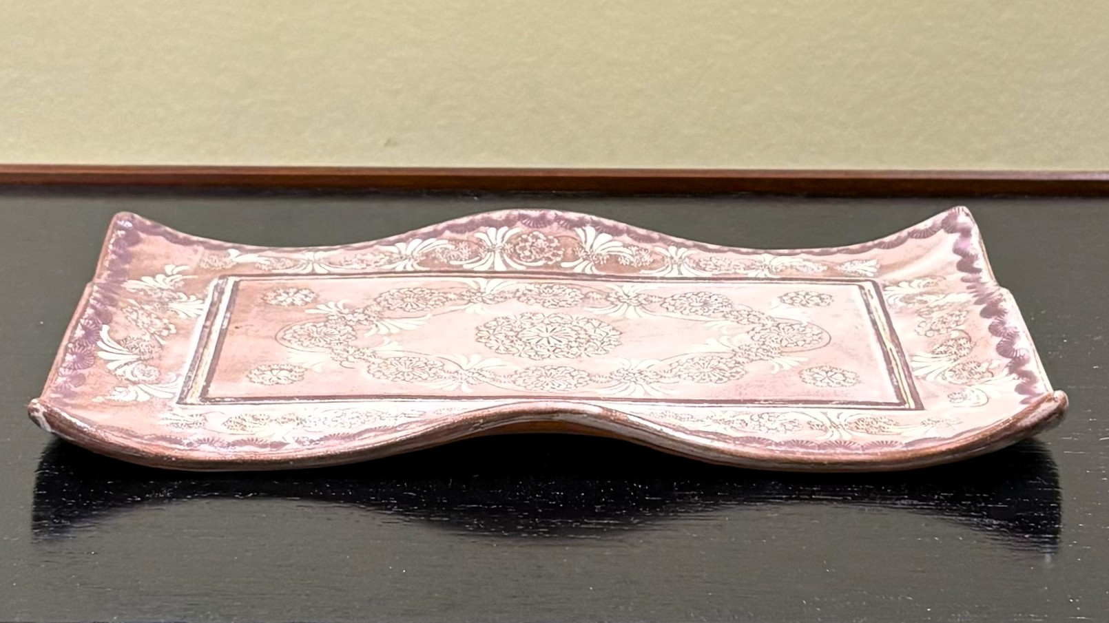 長角皿　柴彩華紋　輪花　森里陶楽